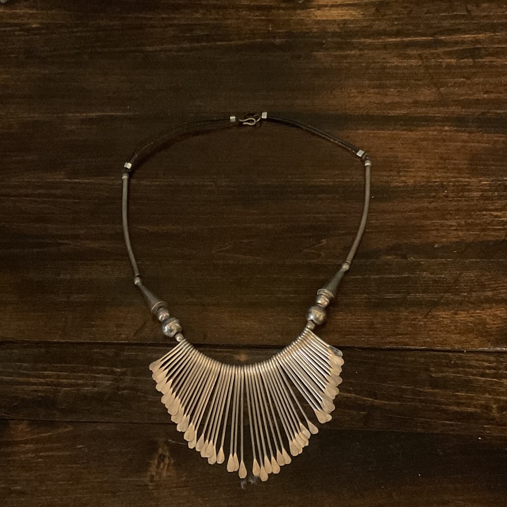 1970’s Silver Spike Spoon Fringe Necklace